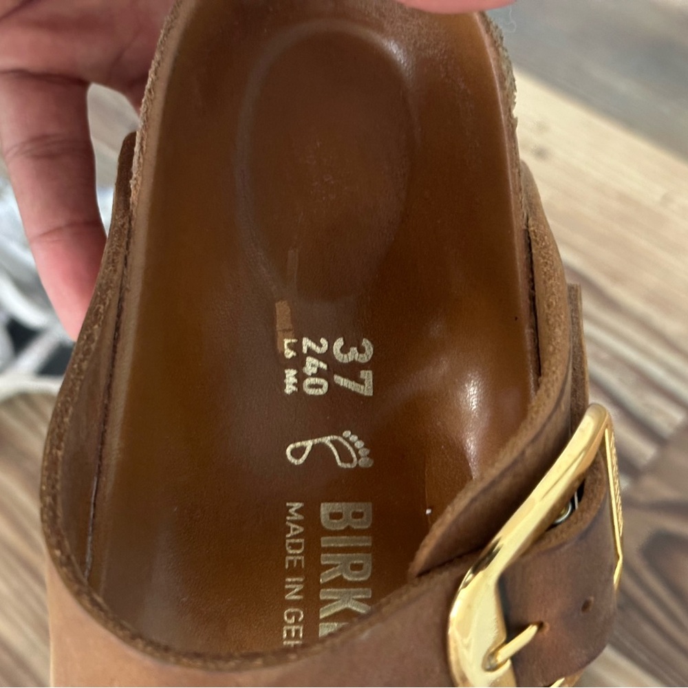 Birkenstock Gizeh Big Buckle - Cognac Oiled Leather - Size 37 Ladies 6 - Picture 3 of 4